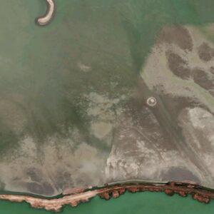 Crescent Moon Over Green Seas